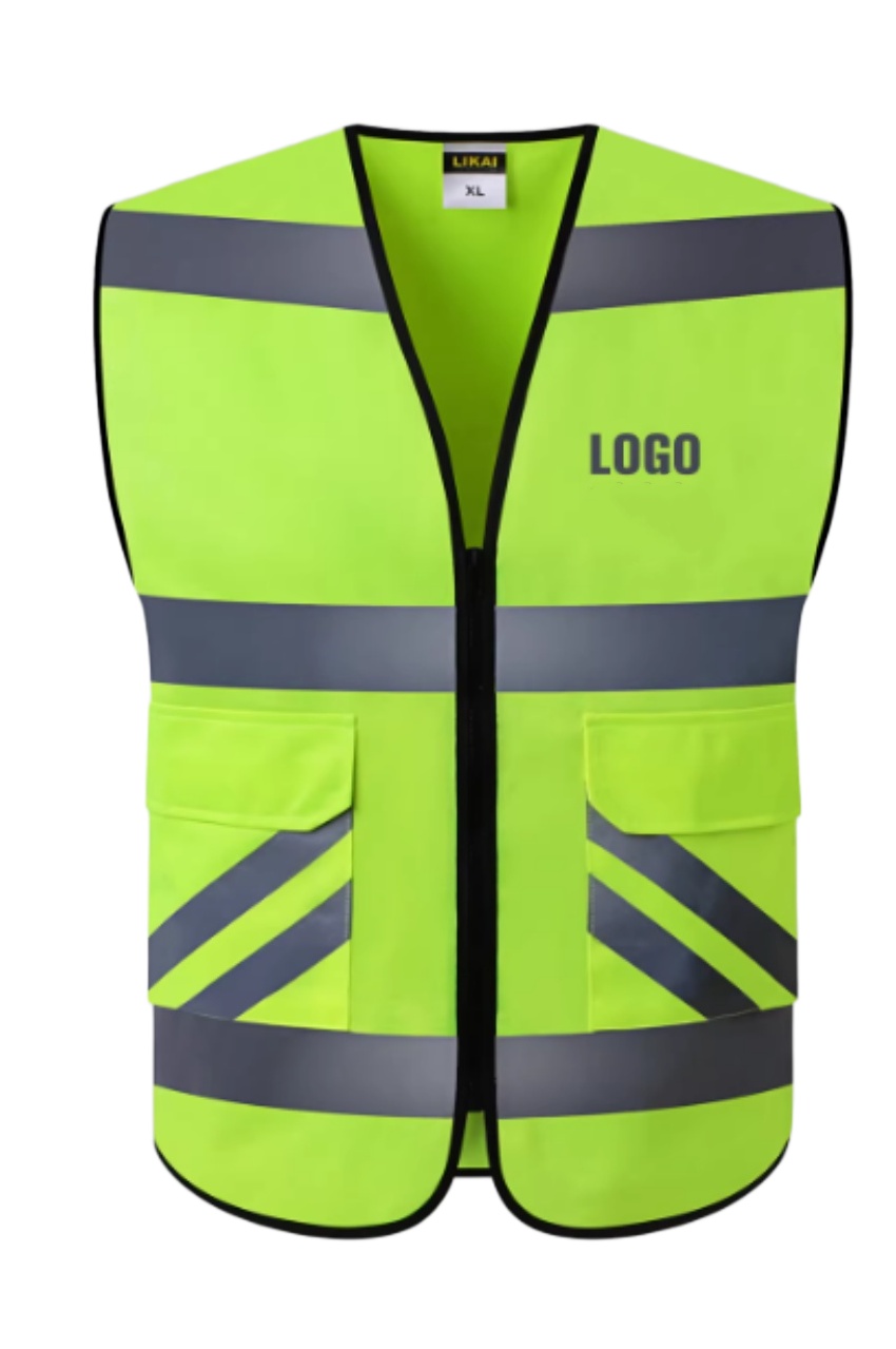 螢光黃紅拼色反光安全背心