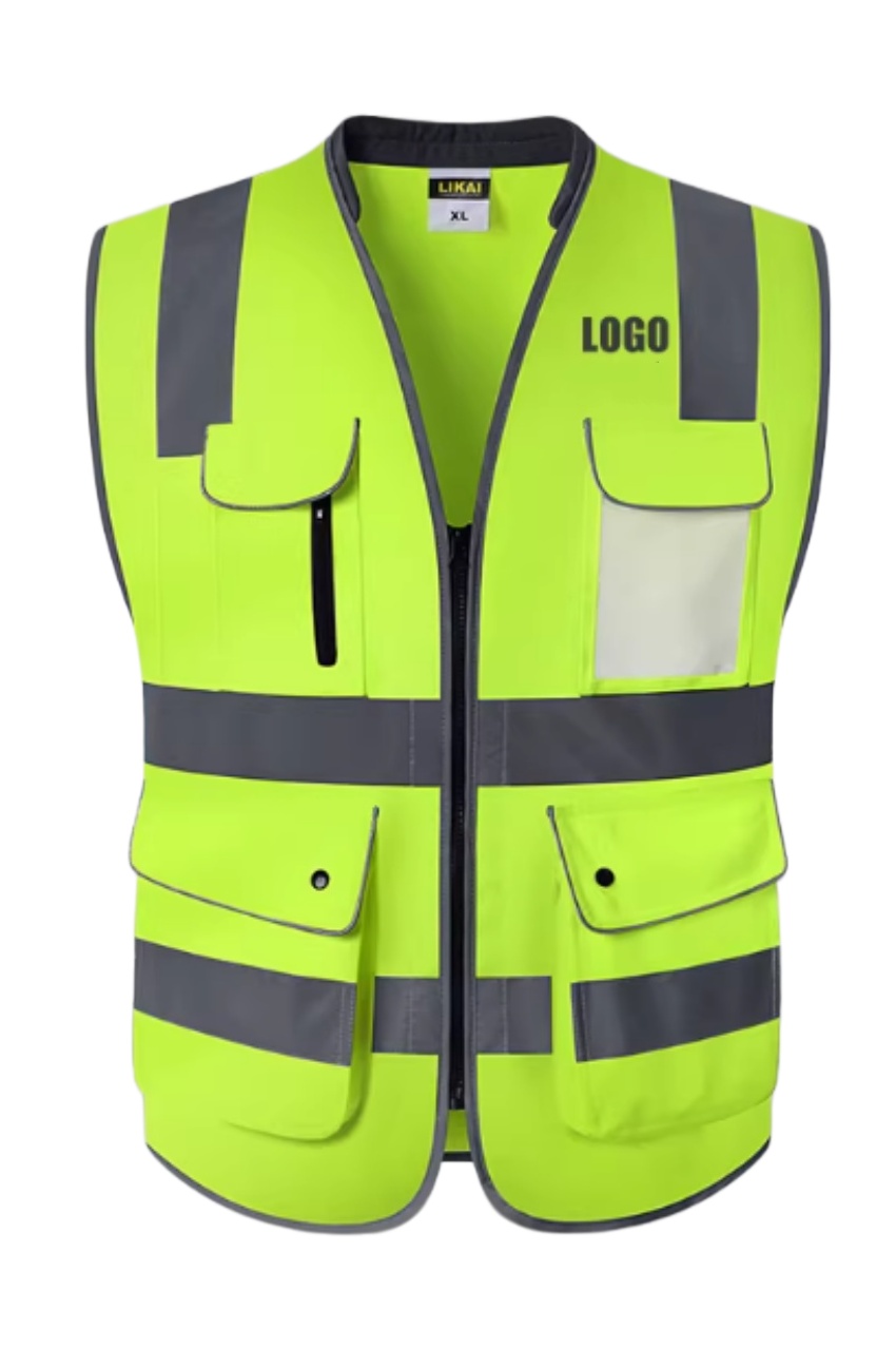 螢光黃多袋款道路工程反光背心