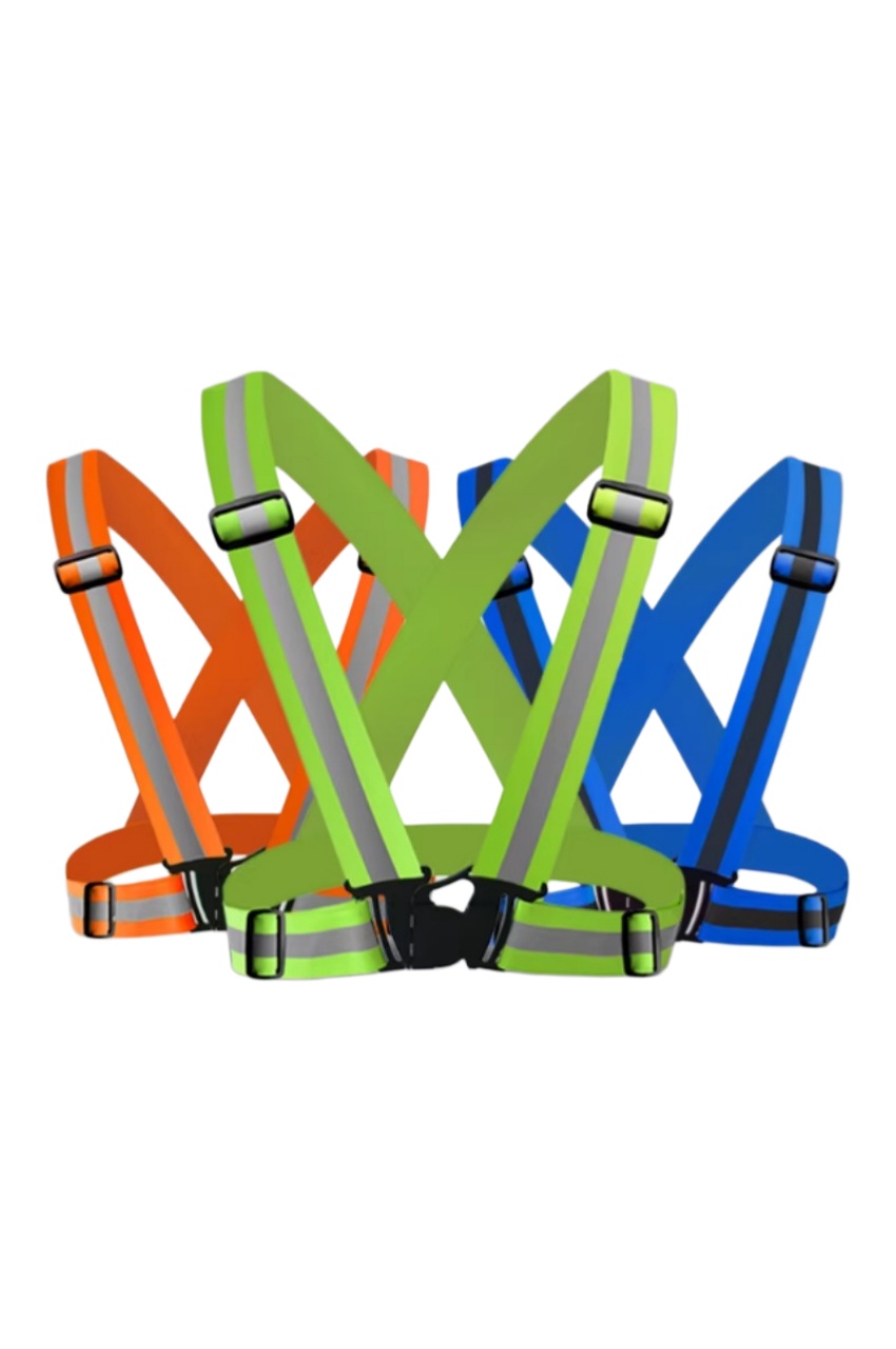 倒三角螢光黃網布超輕反光背心