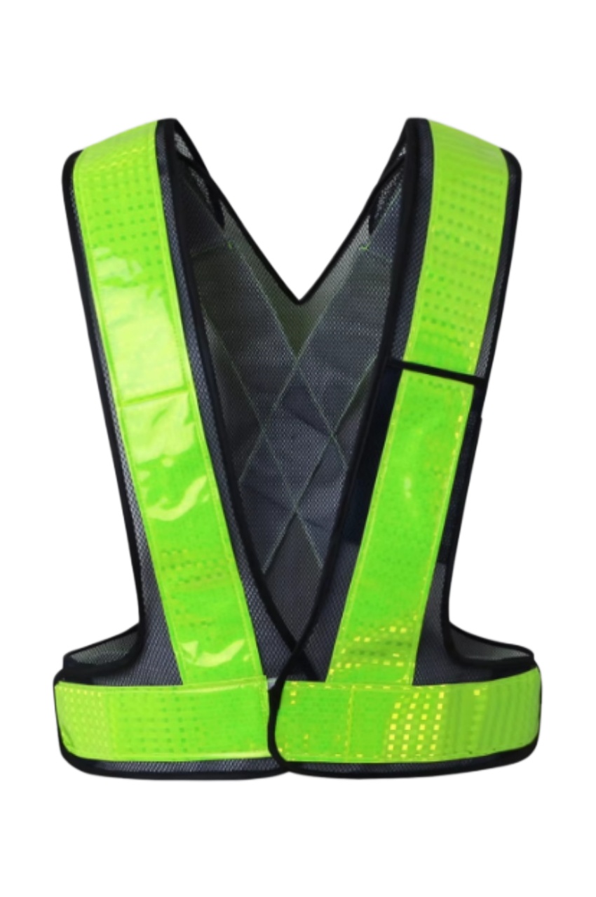 倒三角螢光橙高亮度反光背心